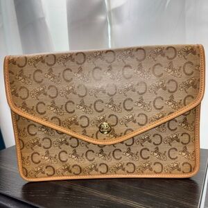 Celine Small Leather Pouch Brown